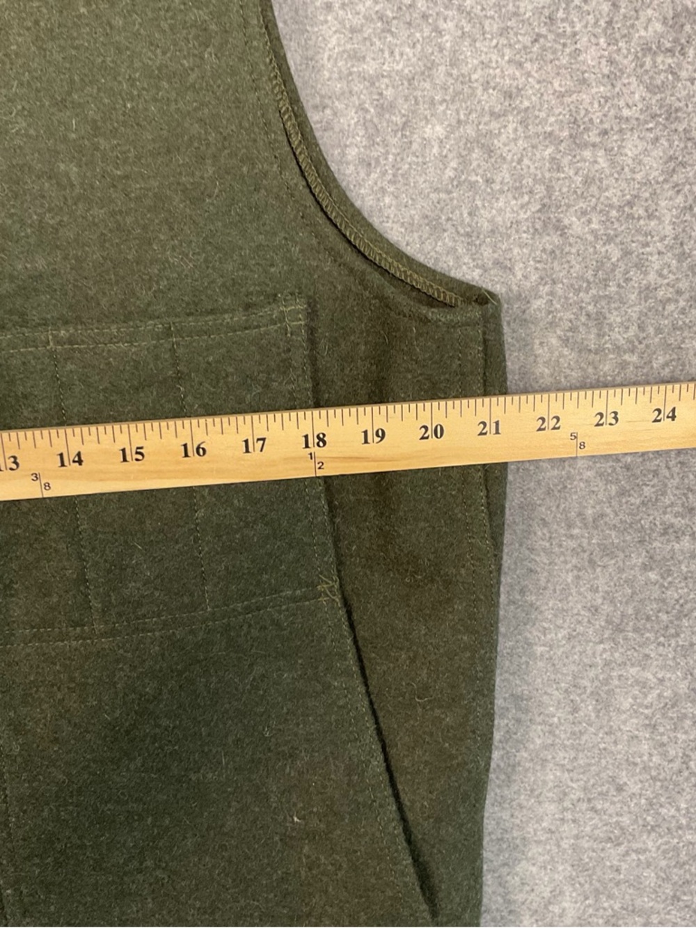 Filson Dark Olive Mackinaw Wool Button Vest - Picture 6 of 8